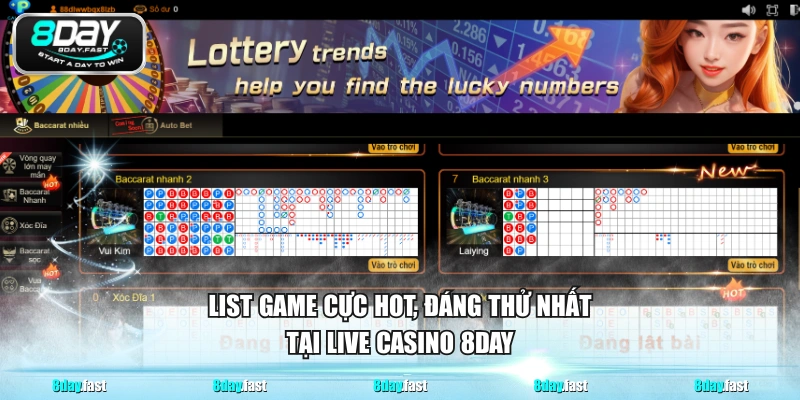 List game cực hot, đáng thử nhất tại Live Casino 8DAY