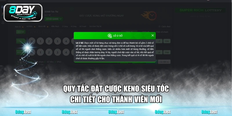 Quy tắc đặt cược Keno siêu tốc chi tiết cho thành viên mới