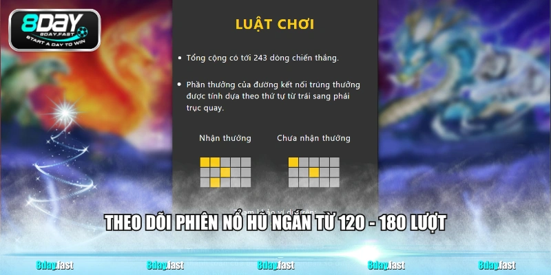 Theo dõi phiên nổ hũ ngắn từ 120 - 180 lượt