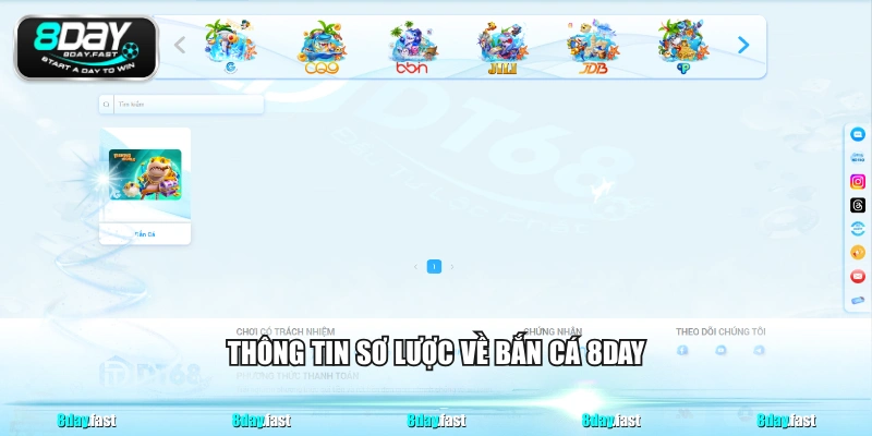 Thông tin sơ lược về bắn cá 8DAY